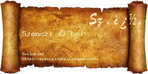 Szenczi Ábel névjegykártya