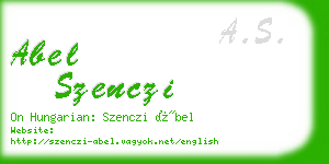 abel szenczi business card